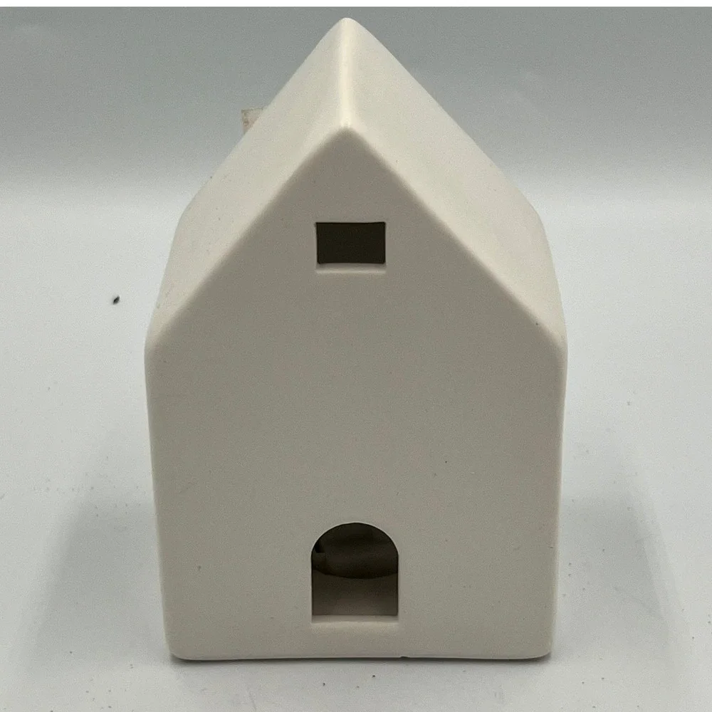 Crescent Ceramic Lantern House Home Decor Small White NWT Minimalist Village